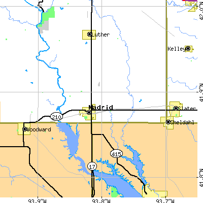 Zip code 50156 close-up map