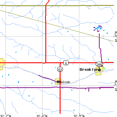 Zip code 50157 close-up map
