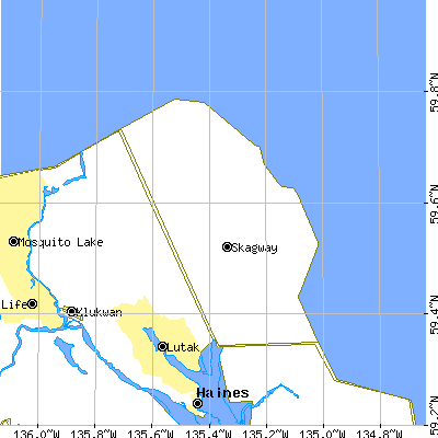 Zip code 99840 close-up map