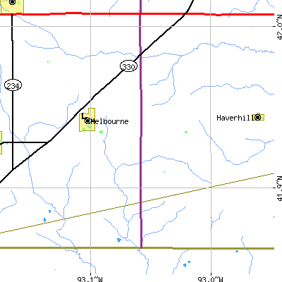 Zip code 50162 close-up map