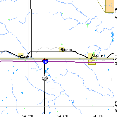 Zip code 50164 close-up map