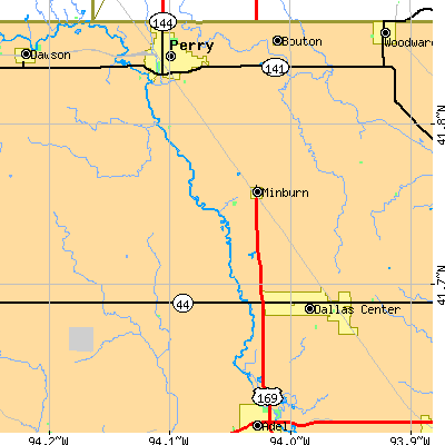 Zip code 50167 close-up map