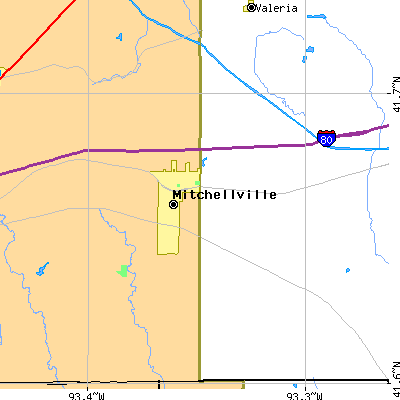 Zip code 50169 close-up map
