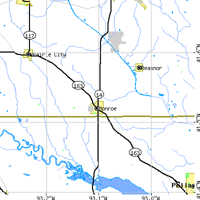 Zip code 50170 close-up map