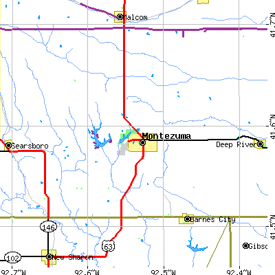 Zip code 50171 close-up map