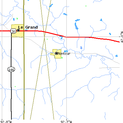 Zip code 50173 close-up map