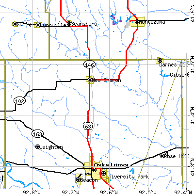 Zip code 50207 close-up map