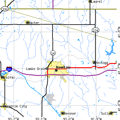 Zip code 50208 close-up map