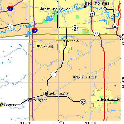 Zip code 50211 close-up map