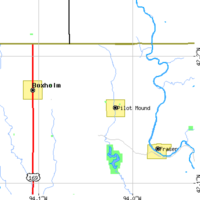 Zip code 50223 close-up map
