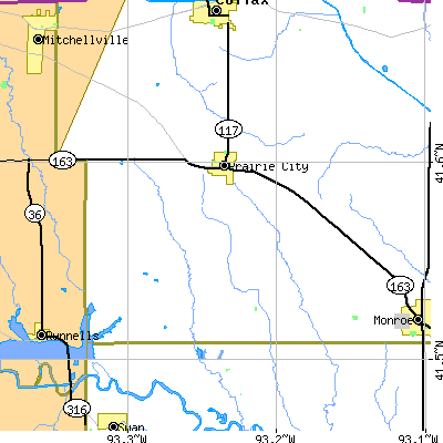Zip code 50228 close-up map