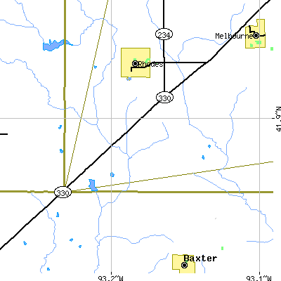 Zip code 50234 close-up map