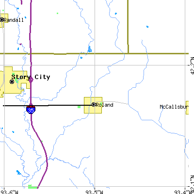 Zip code 50236 close-up map