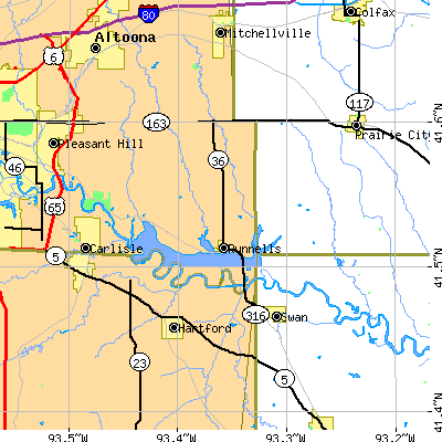 Zip code 50237 close-up map