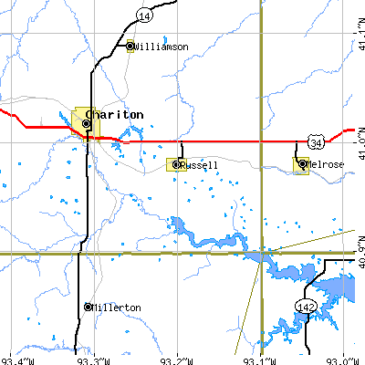 Zip code 50238 close-up map