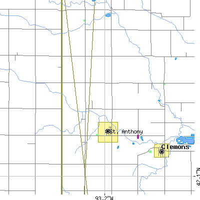Zip code 50239 close-up map