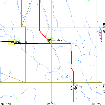 Zip code 50242 close-up map