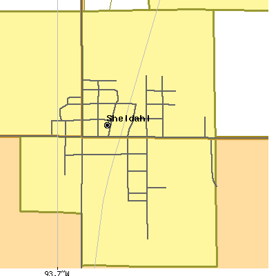Zip code 50243 close-up map