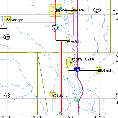 Zip code 50248 close-up map
