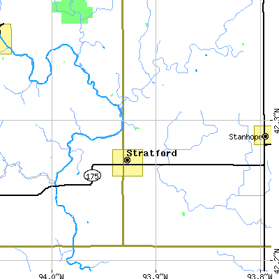 Zip code 50249 close-up map