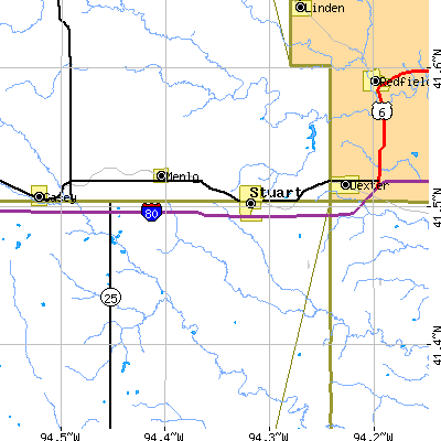 Zip code 50250 close-up map