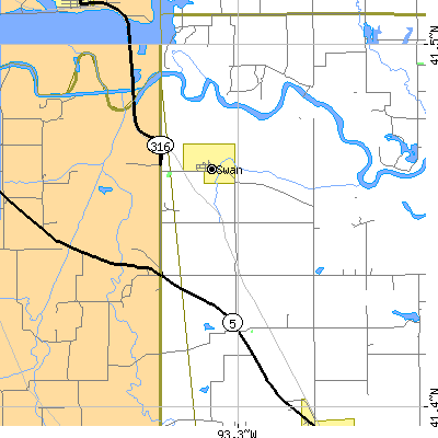 Zip code 50252 close-up map