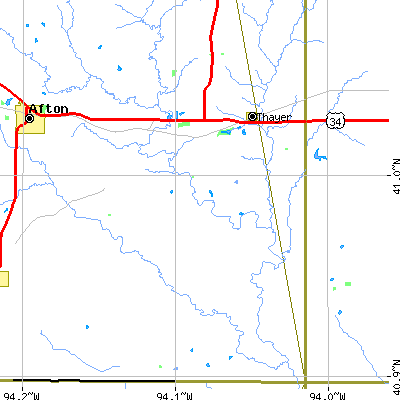 Zip code 50254 close-up map