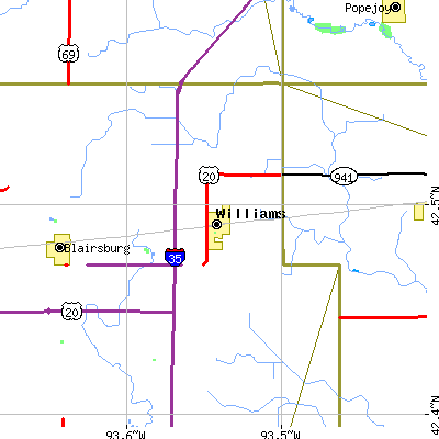 Zip code 50271 close-up map