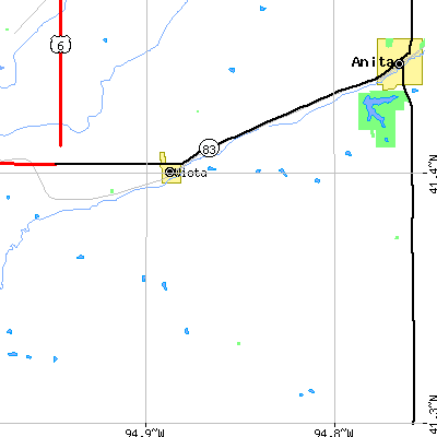 Zip code 50274 close-up map