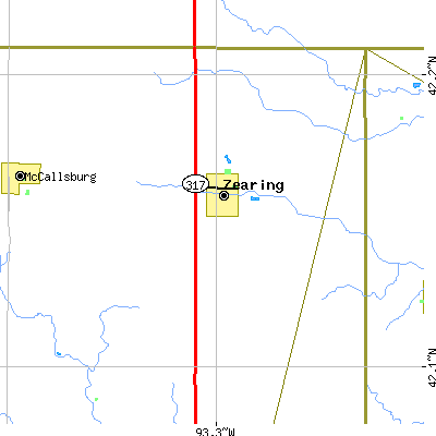 Zip code 50278 close-up map
