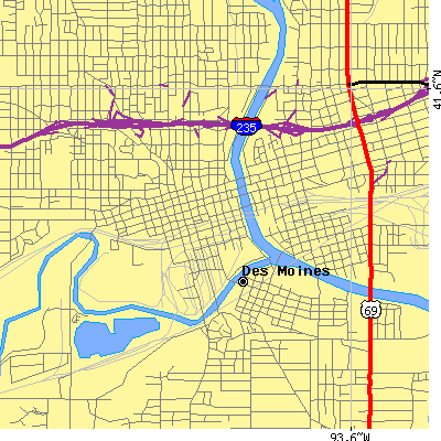 Zip code 50309 close-up map