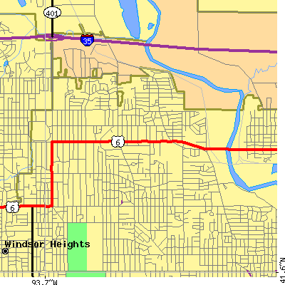 Zip code 50310 close-up map