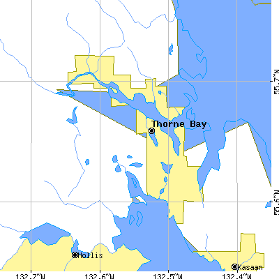 Zip code 99919 close-up map