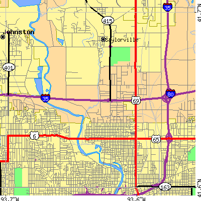 Zip code 50313 close-up map