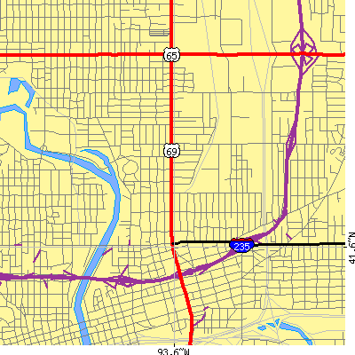 Zip code 50316 close-up map
