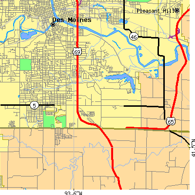 Zip code 50320 close-up map