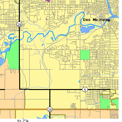 Zip code 50321 close-up map