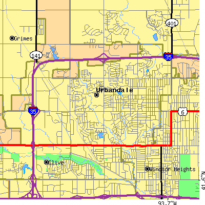 Zip code 50322 close-up map