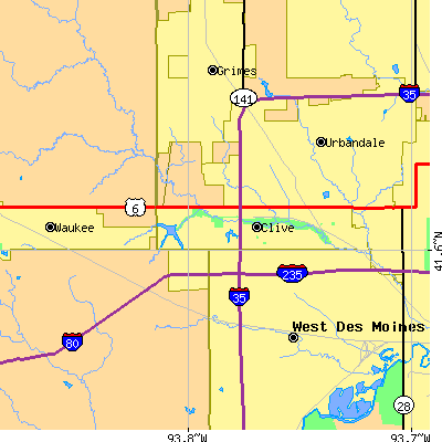 Zip code 50325 close-up map