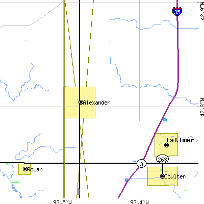 Zip code 50420 close-up map
