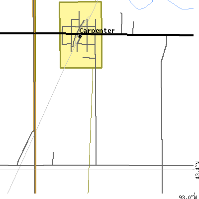 Zip code 50426 close-up map