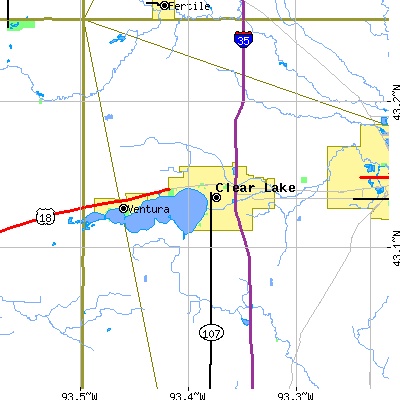 Zip code 50428 close-up map