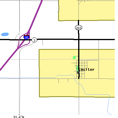 Zip code 50431 close-up map