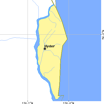 Zip code 99923 close-up map
