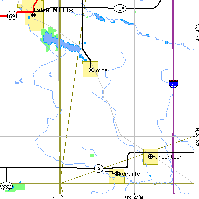 Zip code 50446 close-up map