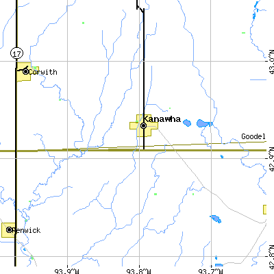 Zip code 50447 close-up map