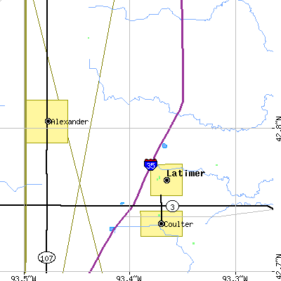 Zip code 50452 close-up map