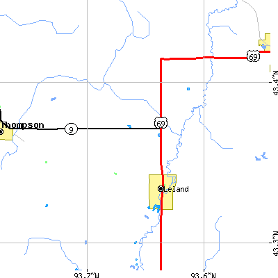 Zip code 50453 close-up map