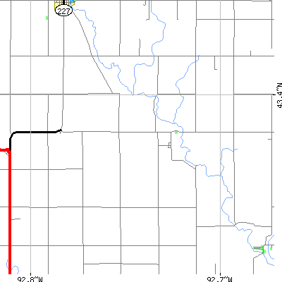 Zip code 50454 close-up map