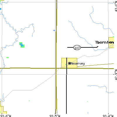 Zip code 50457 close-up map